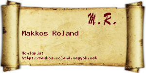 Makkos Roland névjegykártya